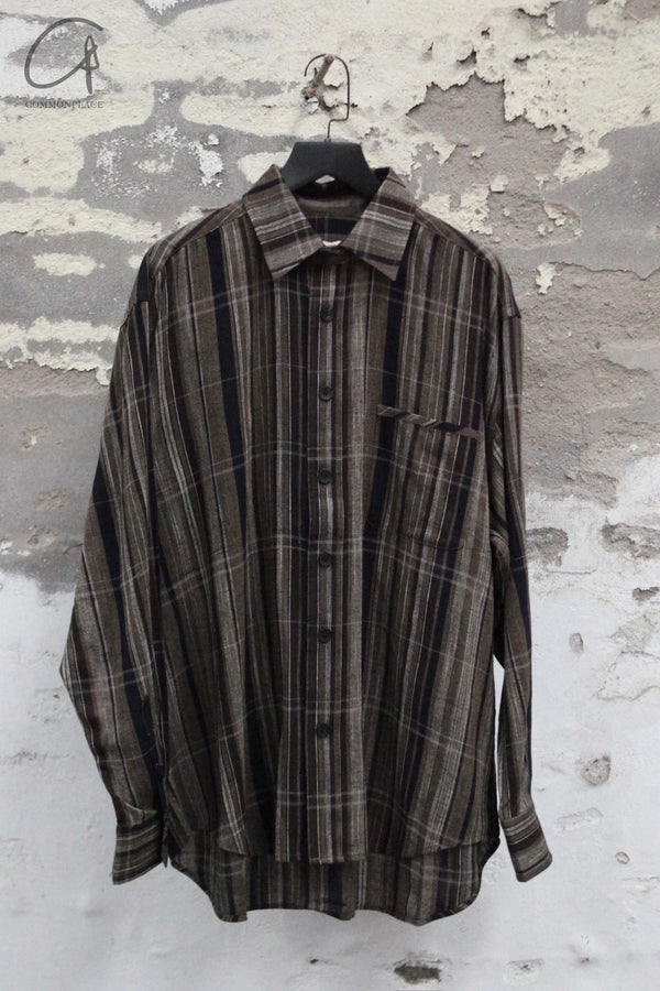 AVIVA JIFEI XUE 25 Spring and Summer Plaid Tulle Shirt AJX-SS25-ES-ECG-TG Earthy